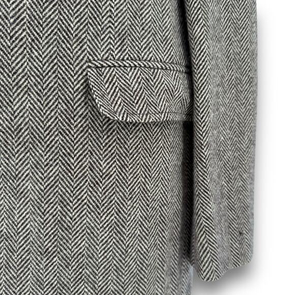 Vintage Polo by Ralph Lauren Herringbone Wool Sport Coat Jacket Elbow Patches XL - Picture 4 of 12